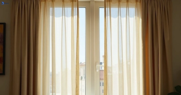 Dusty and dull curtains in mulgoa-nsw before steam cleaning